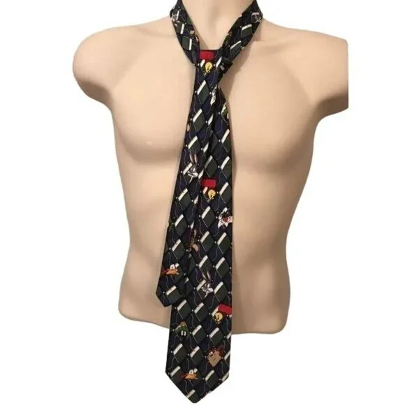 Looney Tunes Mania Vintage Cartoon Necktie Warner Brothers Bugs Bunny 60"x4" - Picture 1 of 7